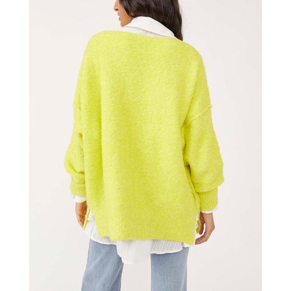 🎉LAST CHANCE🎉 NWT Free People Moira Slouchy Tunic / Citron Sun Combo - Picture 4 of 7